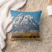 馬とグランドテトンムースヘッドランチ クッション (ブランケット)