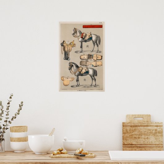 馬とサドル ポスター (キッチン)
