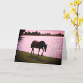 馬とサニーレイクカ空白のード カード (黄色い花)