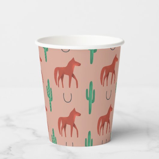 馬とサボテン 紙コップ (裏面)