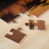 馬とサンセットランニングの水と ジグソーパズル (側面)