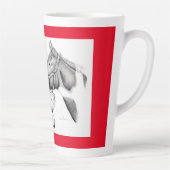 馬とサンタクロースがクリスマスに カフェラテマグ (右)