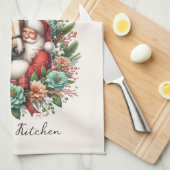 馬とサンタクロースのクリスマス キッチンタオル (四つ折り)