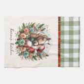 馬とサンタクロースのクリスマス キッチンタオル (横)
