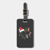 馬とサンタ帽子 馬術サンタ クリスマス ラゲッジタグ (正面縦)