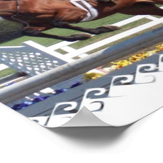 馬とショーのジャンプのポスタープリント ポスター (角)