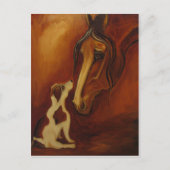 馬とジャック・ラッセル ポストカード (正面)