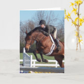 馬とジャンプのグリーティングカードを表示 カード (黄色い花)