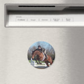 馬とジャンプの丸い磁石 マグネット (インサイチュ (食洗機))