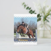 馬とジャンプはがき表示 ポストカード (スタンド正面)