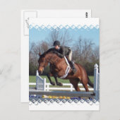 馬とジャンプはがき表示 ポストカード (正面/裏面)