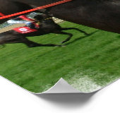 馬とジョッキーポスタープリント ポスター (角)