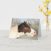 馬とニンジン5x7誕生日カード カード (黄色い花)