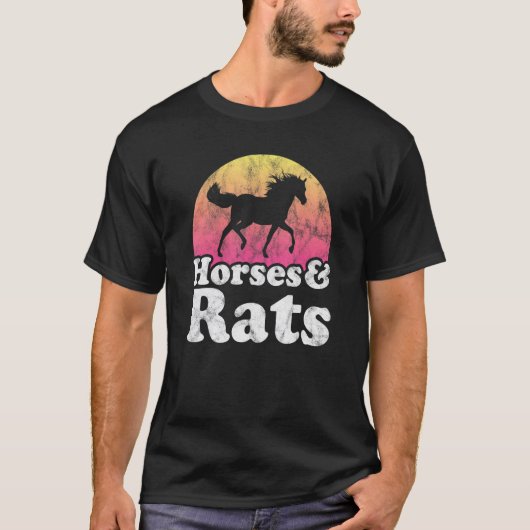 馬とネズミの女性または女の子 馬 ネズミ Tシャツ (正面)
