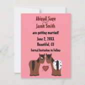 馬とハートの結婚式おめでとう発表 セーブザデート (裏面)