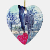 馬とハート セラミックオーナメント (右)