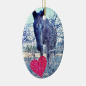 馬とハート セラミックオーナメント (右)