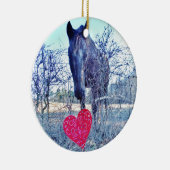 馬とハート セラミックオーナメント (右)