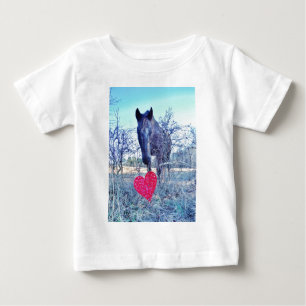 馬とハート ベビーTシャツ