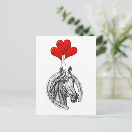 馬とハート ポストカード (スタンド正面)