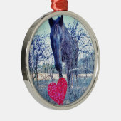 馬とハート メタルオーナメント (右)