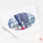 馬とハート 楕円形シール (封筒)