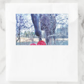 馬とハート 長方形シール (バッグ)