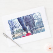 馬とハート 長方形シール (封筒)