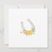 馬とバラの水の色のアートスクエア結婚ーズ 招待状 (裏面)