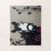 馬とバラはがき ジグソーパズル (縦)