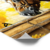 馬とヒマワリが美パーソナライズされたしい ポスター (角)