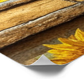 馬とヒマワリの美しいAIアート ポスター (角)