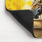 馬とヒマワリの美しいAIアート マウスパッド (コーナー)