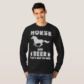 馬とビール：なぜ私はここおもしろいTee - Neig Tシャツ (正面フル)
