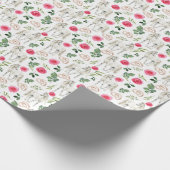 馬とピンクのバラのウェディングギフト包装紙 ラッピングペーパー (角)