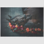 馬とフローラ装飾3 Decopage紙 薄葉紙 (正面)