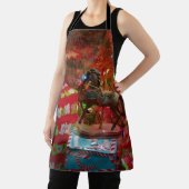 馬とプレゼントメラミンプレート エプロン (インサイチュ)