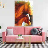 馬とポニーの巻きキャンバス キャンバスプリント (インサイチュ (リビング))