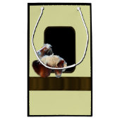 馬とポニーの馬術をテーマにした スモールペーパーバッグ (裏面)