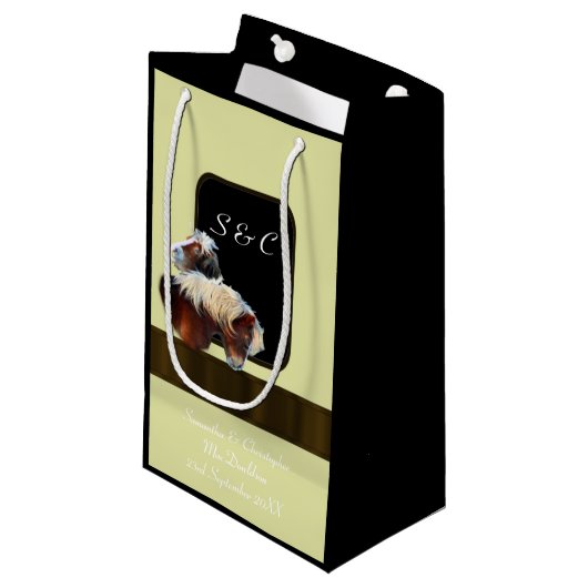 馬とポニーの馬術をテーマにした スモールペーパーバッグ (正面アングル)