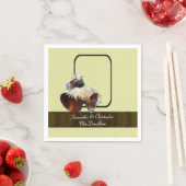 馬とポニーの馬術をテーマ結婚にした スタンダードカクテルナプキン (インサイチュ)