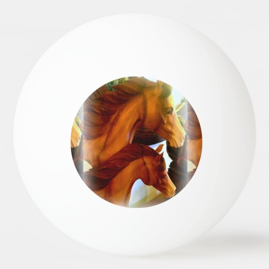 馬とポニーピンポンボール 卓球ボール (正面)