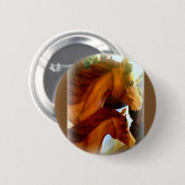 馬とポニーランニングのボタン 缶バッジ (正面&裏面)