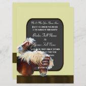 馬とポニー馬結婚乗り 招待状 (正面/裏面)