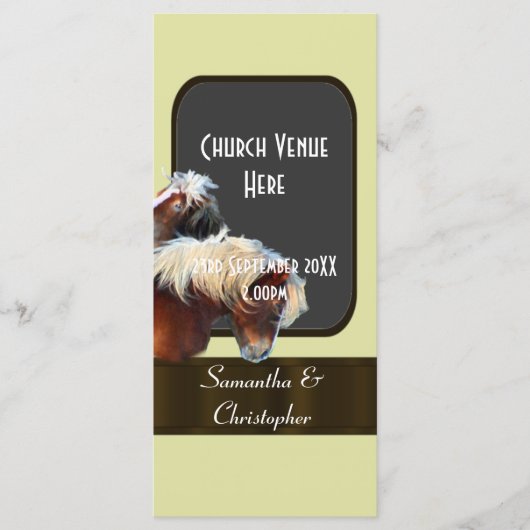 馬とポニー馬術結婚式プログラム プログラム (正面)