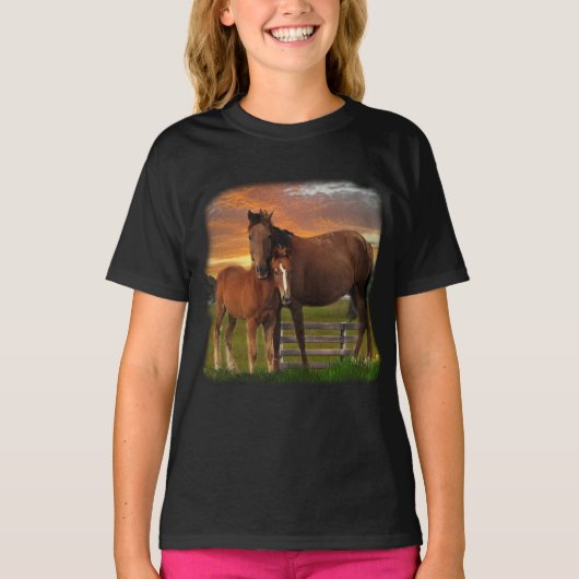 馬とポニー Tシャツ (正面)