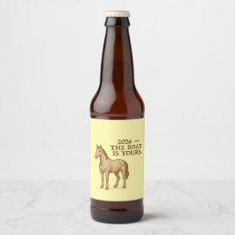 馬とモチベーションアップのテキストが入ったラベルセット ビールラベル