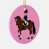 馬とライダパーソナライズされたードレスセージのアクセサリー セラミックオーナメント (右)