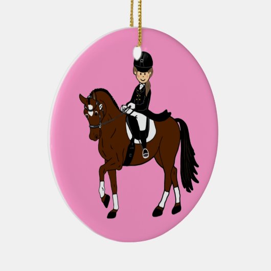 馬とライダパーソナライズされたードレスセージのアクセサリー セラミックオーナメント (右)