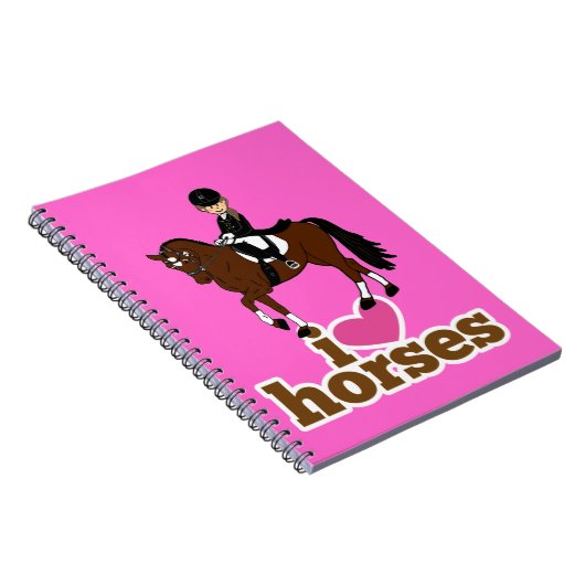 馬とライダパーソナライズされたードレスセージのアクセサリー ノートブック (右側)